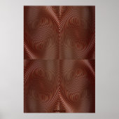 Bronzemetal auf der Red Optical Illusion Wall Art Poster (Vorne)