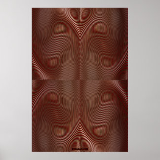 Bronzemetal auf der Red Optical Illusion Wall Art Poster