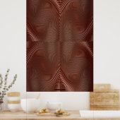 Bronzemetal auf der Red Optical Illusion Wall Art Poster (Küche)