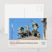 Bronzemonument in Buenos Aires Postkarte (Vorne/Hinten)