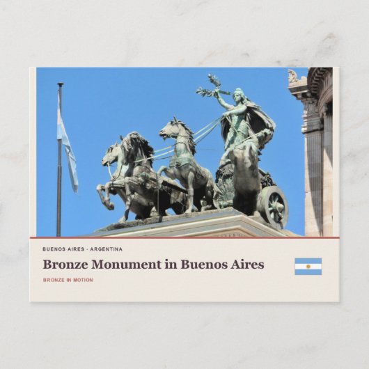 Bronzemonument in Buenos Aires Postkarte (Vorderseite)