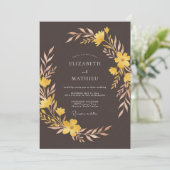 Bronzene erdige Herbst-Hochzeit Einladung (Stehend Vorderseite)