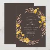 Bronzene erdige Herbst-Hochzeit Einladung (Vorne/Hinten)