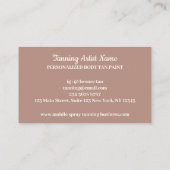 Bronzer Spray Body Paint Lady Mobile Tanning Visitenkarte (Rückseite)