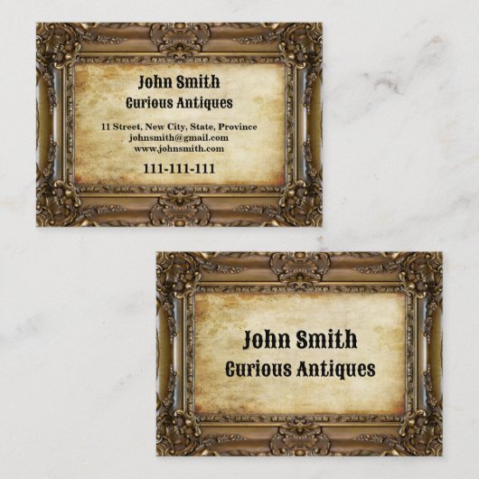 Bronzerahmen - Visitenkarte (Vorne/Hinten)