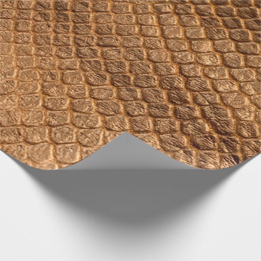 Bronzesnake-Lederleder mit Wavy-Textur Geschenkpapier (Ecke)