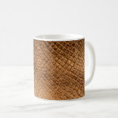 Bronzesnake-Lederleder mit Wavy-Textur Kaffeetasse (VorderseiteRechts)