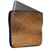 Bronzesnake-Lederleder mit Wavy-Textur Laptopschutzhülle (Vorne Rechts)