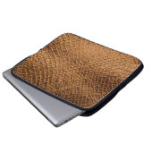 Bronzesnake-Lederleder mit Wavy-Textur Laptopschutzhülle (Vorne Knopf)