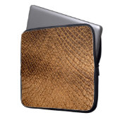 Bronzesnake-Lederleder mit Wavy-Textur Laptopschutzhülle (Vorderseite Links)