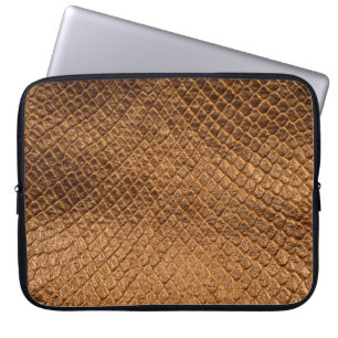 Bronzesnake-Lederleder mit Wavy-Textur Laptopschutzhülle