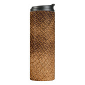 Bronzesnake-Lederleder mit Wavy-Textur Thermosbecher (Nach links gedreht)