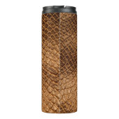 Bronzesnake-Lederleder mit Wavy-Textur Thermosbecher (Rückseite)
