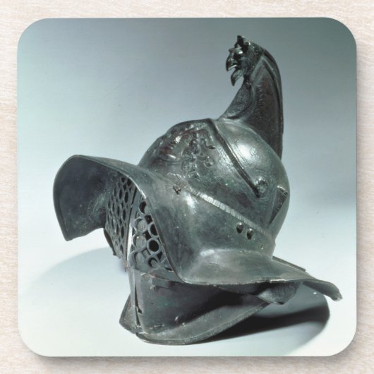 Bronzesturzhelm von Thracian Gladiator, römisch, Untersetzer (Vorderseite)