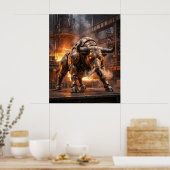 Bronzetor des Stiers Poster (Küche)