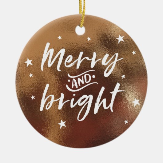 Bronzeweihnachtsverzierung mit personalisiertem keramik ornament (Vorne)