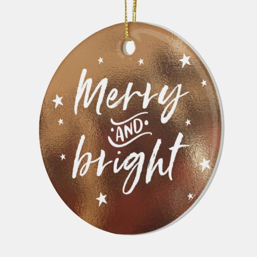 Bronzeweihnachtsverzierung mit personalisiertem keramik ornament (Links)