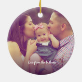 Bronzeweihnachtsverzierung mit personalisiertem keramik ornament (Hinten)