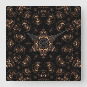 Bronzezeit-Mandala Quadratische Wanduhr