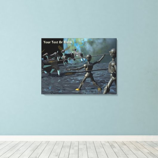 Bronzezeitroboter Leinwanddruck (Insitu (Holzboden))