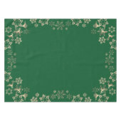 Bronzy Rentier und Schneeflocken auf Grün Tischdecke (Vorderseite (Horizontal))