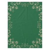 Bronzy Rentier und Schneeflocken auf Grün Tischdecke (Vorderseite)