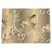 Bronzy Rentier und Snowflakes Ihre Gruß groß Große Geschenktüte (Vorderseite)