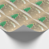 Bronzy Snowy Weihnachten "Frohe Weihnachten!" Geschenkpapier (Ecke)