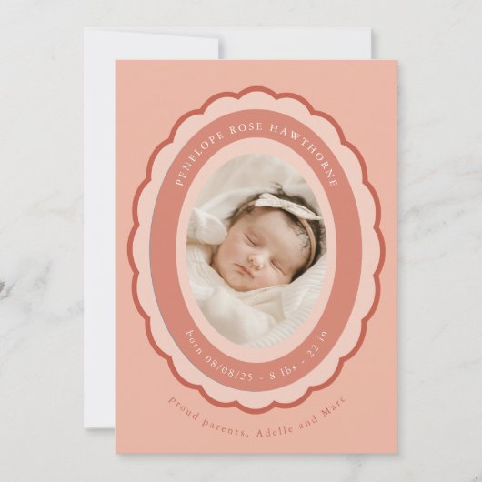 Brooch Keepake Geburtsankündigung Einladung (Vorderseite)