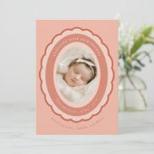 Brooch Keepake Geburtsankündigung Einladung (Stehend Vorderseite)