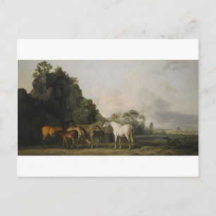 Brood Mares und Foals von George Stubbs Postkarte