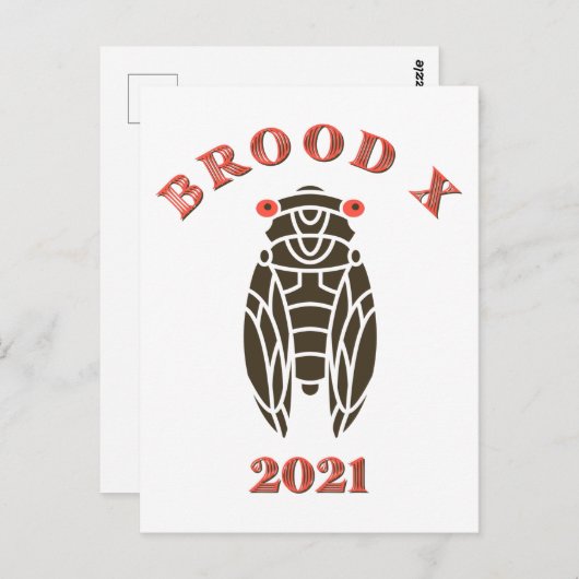 Brood X Great Eastern Cicada 2021 Postkarte (Vorne/Hinten)