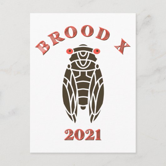 Brood X Great Eastern Cicada 2021 Postkarte (Vorderseite)