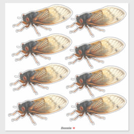 Brood X Periodical Cicada Stickers: 8 pro Blatt Aufkleber