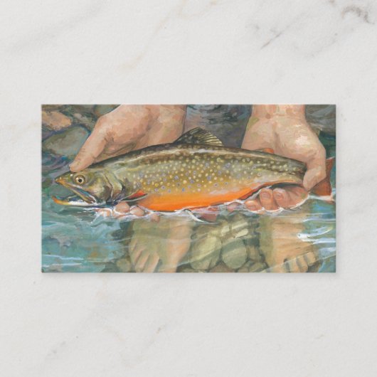 Brook Forellenvorlage Business Card Visitenkarte (Vorderseite)