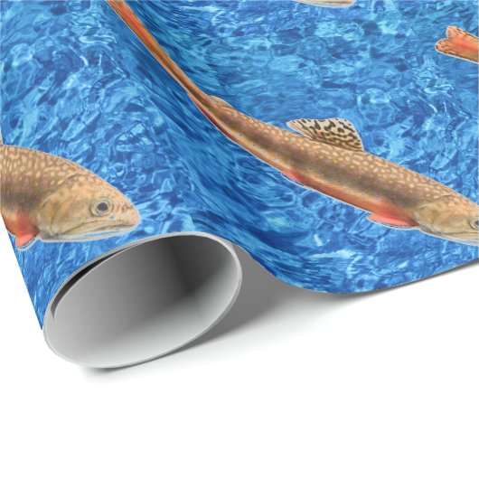 Brook Foreut Fish Wrapping Paper Geschenkpapier (Rolleneckpunkt)