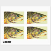 Brook Foreut Fisherman Rechteckiger Aufkleber (Blatt)