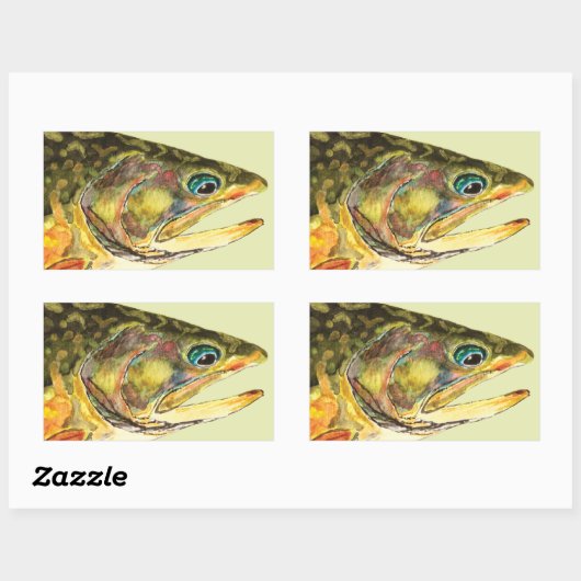 Brook Foreut Fisherman Rechteckiger Aufkleber (Blatt)