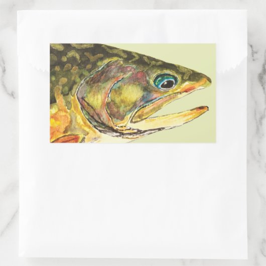 Brook Foreut Fisherman Rechteckiger Aufkleber (Tasche)