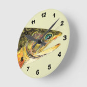 Brook Foreut Fisherman Runde Wanduhr (Winkel)