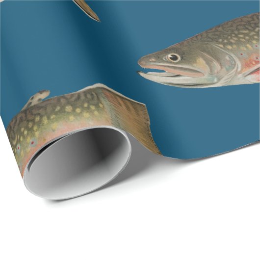 Brook Foreut Fishing Theme Geschenkpapier (Rolleneckpunkt)