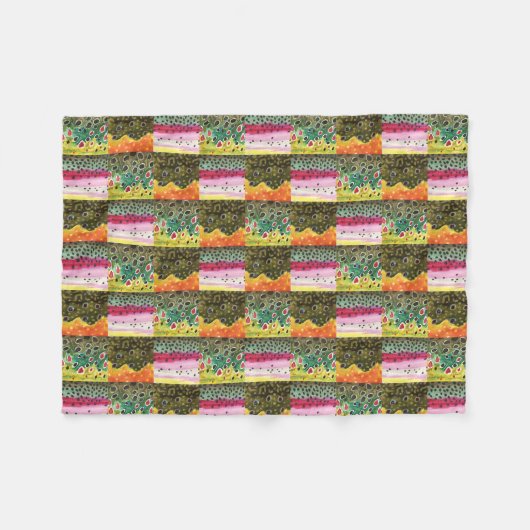 Brook, Regenbogen, Braune Forellen Fisherman Fleecedecke (Vorderseite (Horizontal))