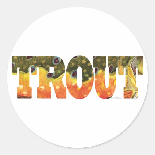 Brook Trout Art Runder Aufkleber (Vorderseite)