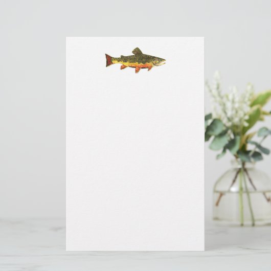 Brook Trout Fischmalerei Briefpapier (Stehend Vorderseite)