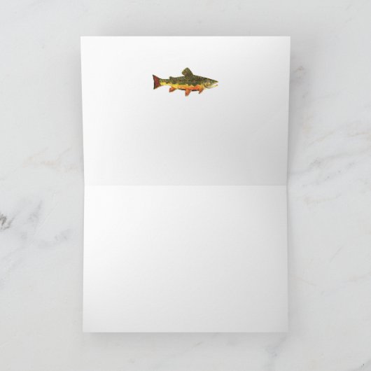 Brook Trout Fischmalerei Feiertagskarte (Innenseite)