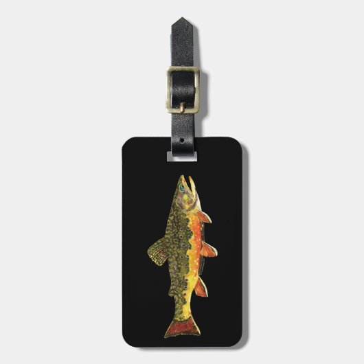 Brook Trout Fischmalerei Gepäckanhänger (Vorderseite vertikal)