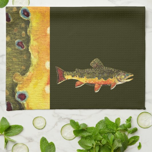 Brook Trout Fischmalerei Handtuch (Gefaltet)
