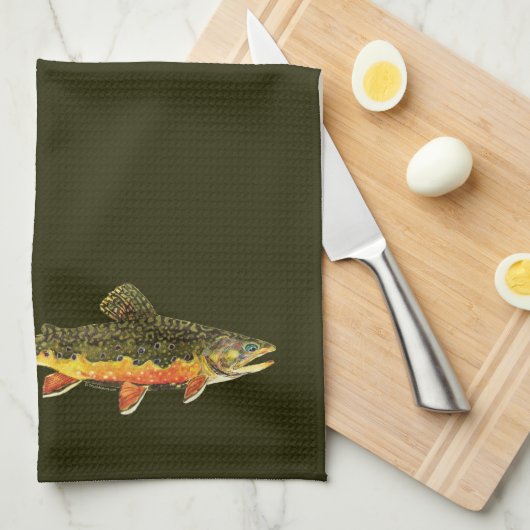 Brook Trout Fischmalerei Handtuch (Viertel Falte)