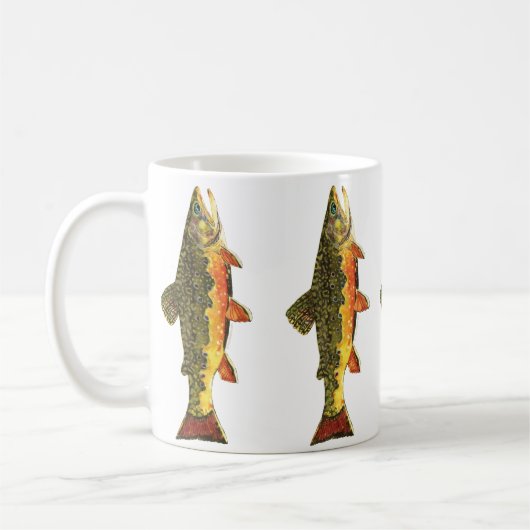 Brook Trout Fischmalerei Kaffeetasse (Links)