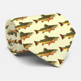 Brook Trout Fischmalerei Krawatte